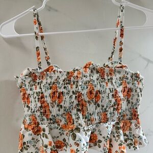 Floral Smocked Women's crop Top